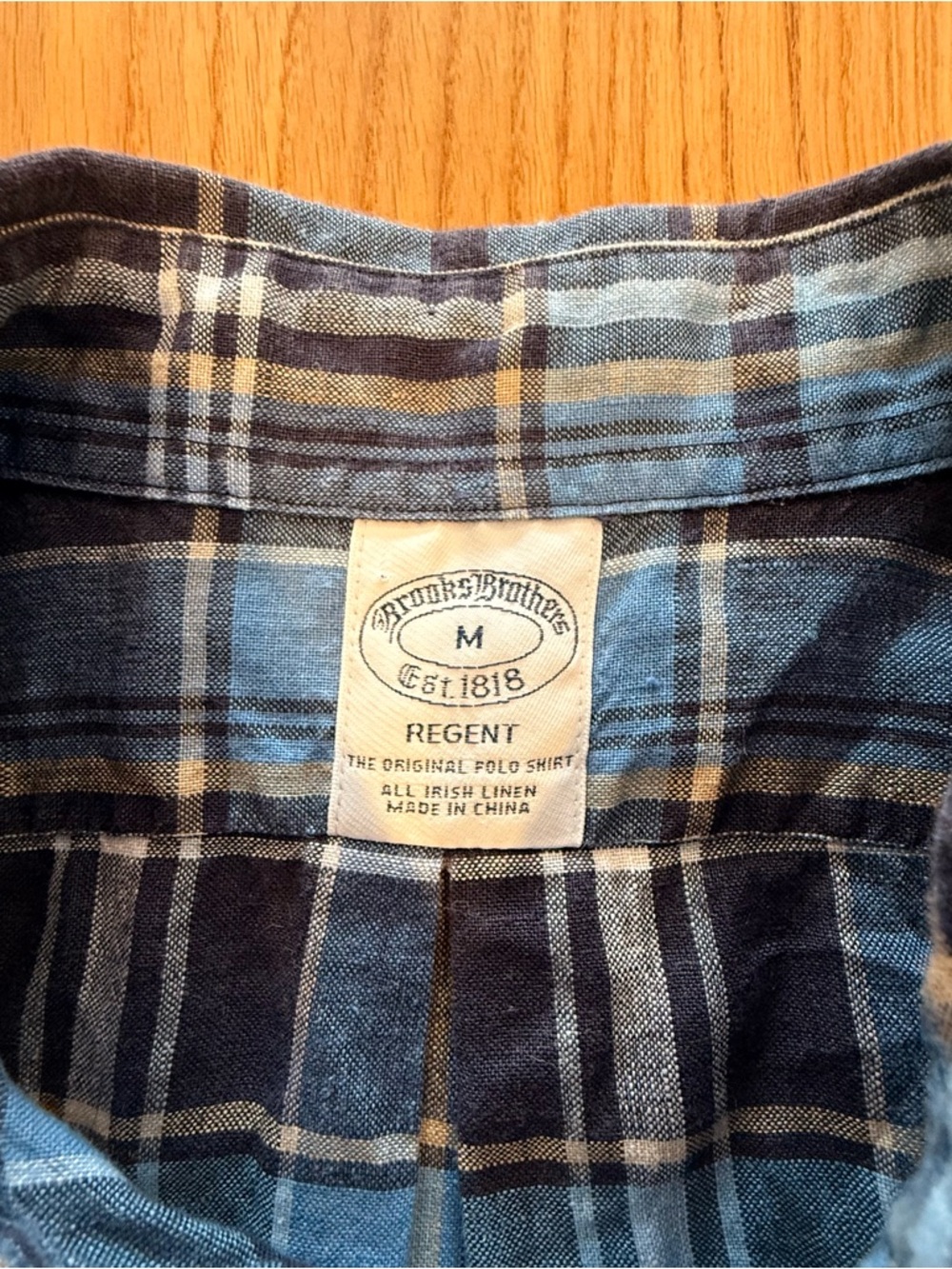 Brooks Brothers Regent Plaid Linen Shirt - Blue & Navy